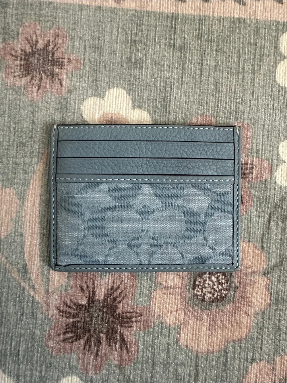 Coach Essential Card Case Denim Signature